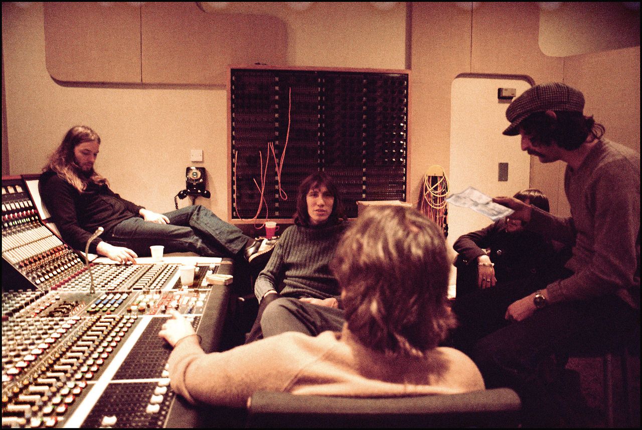 1975 年 1 月在 Abbey Road 工作室的 Pink Floyd