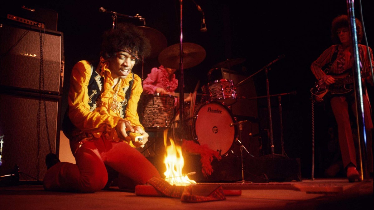 Jimi Hendrix and the burning guitar...