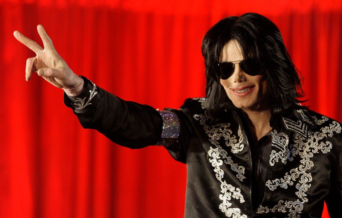 Michael Jackson na coletiva de imprensa na O2 Arena, Londres, 5 de março de 2009