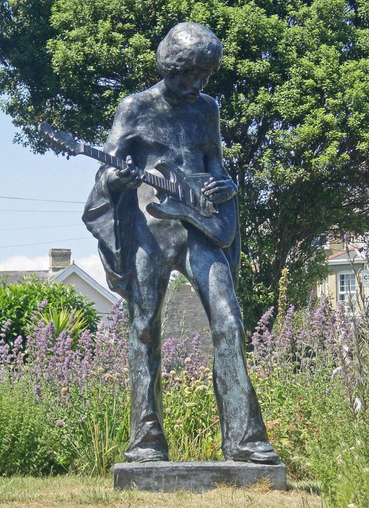 In England. Jimi Hendrix: Isle of Wight Sculpture