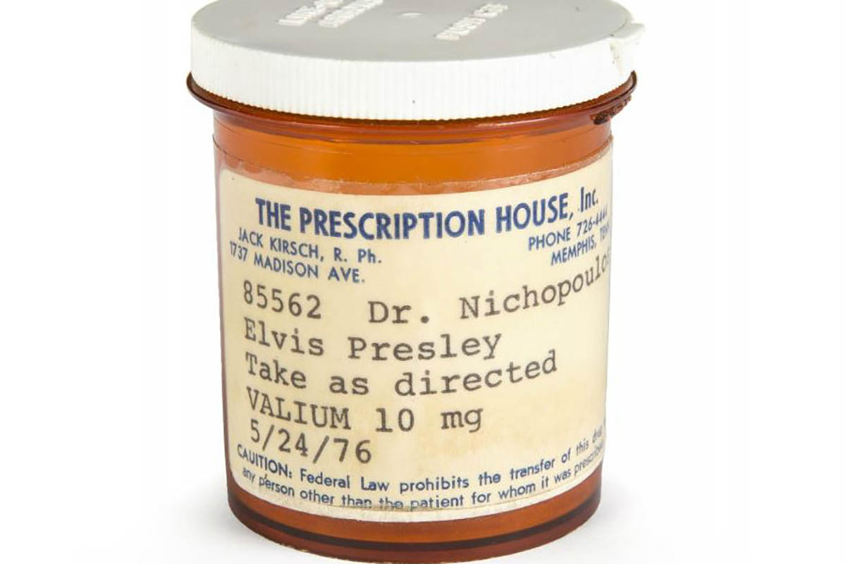 O frasco de medicamentos de Elvis Presley