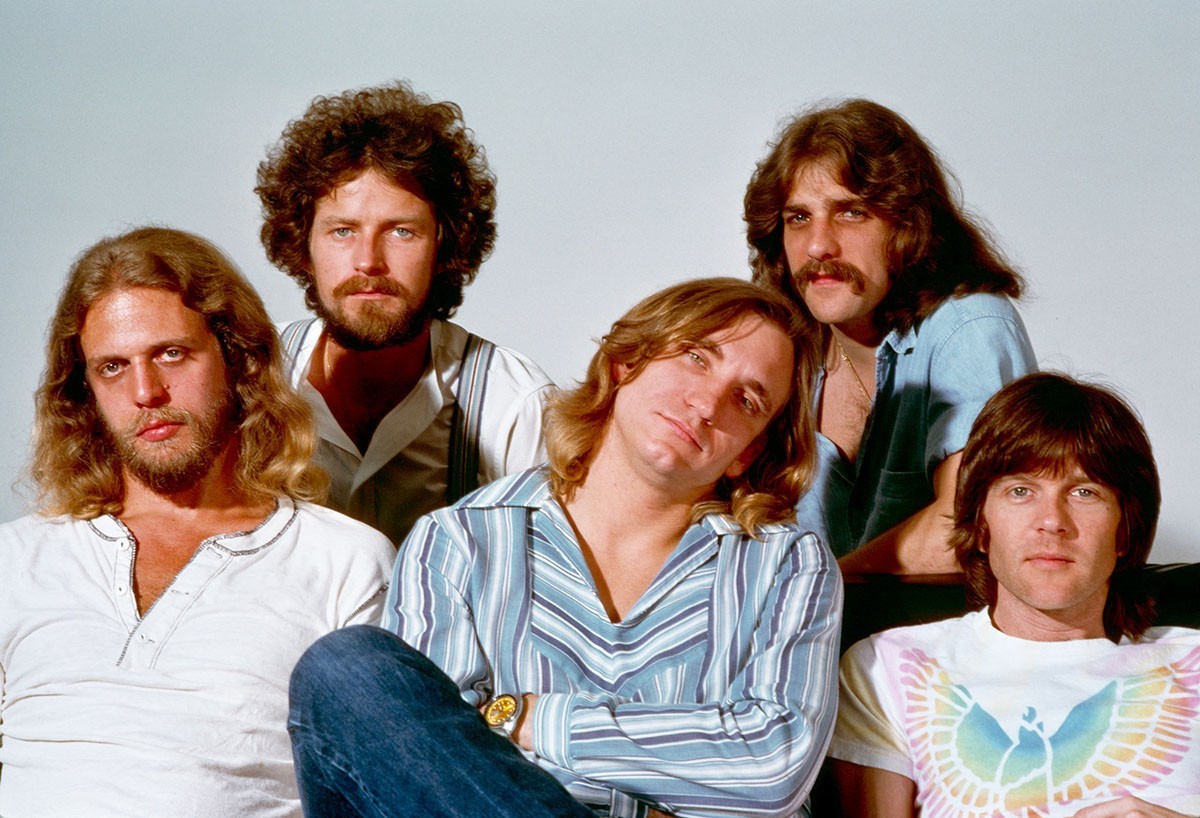 After Bernie Leadon left the band in 1975, the Eagles were Don Felder, Don Henley, Joe Walsh, Glenn Frey and Randy Meisner.