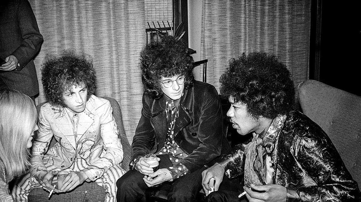 The Jimi Hendrix Experience performed at the Culture House in Helsinki. Seen here before or after the concert, 1967. Photo: Marjut Valakivi