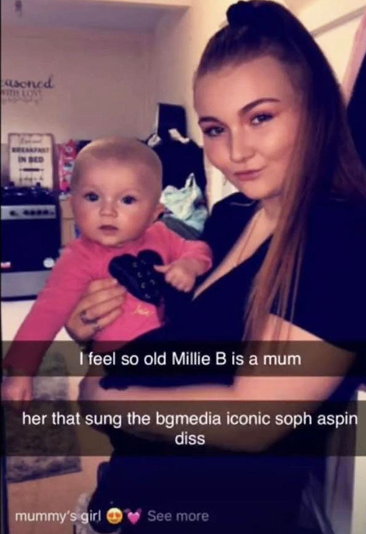 Millie B con el bebé