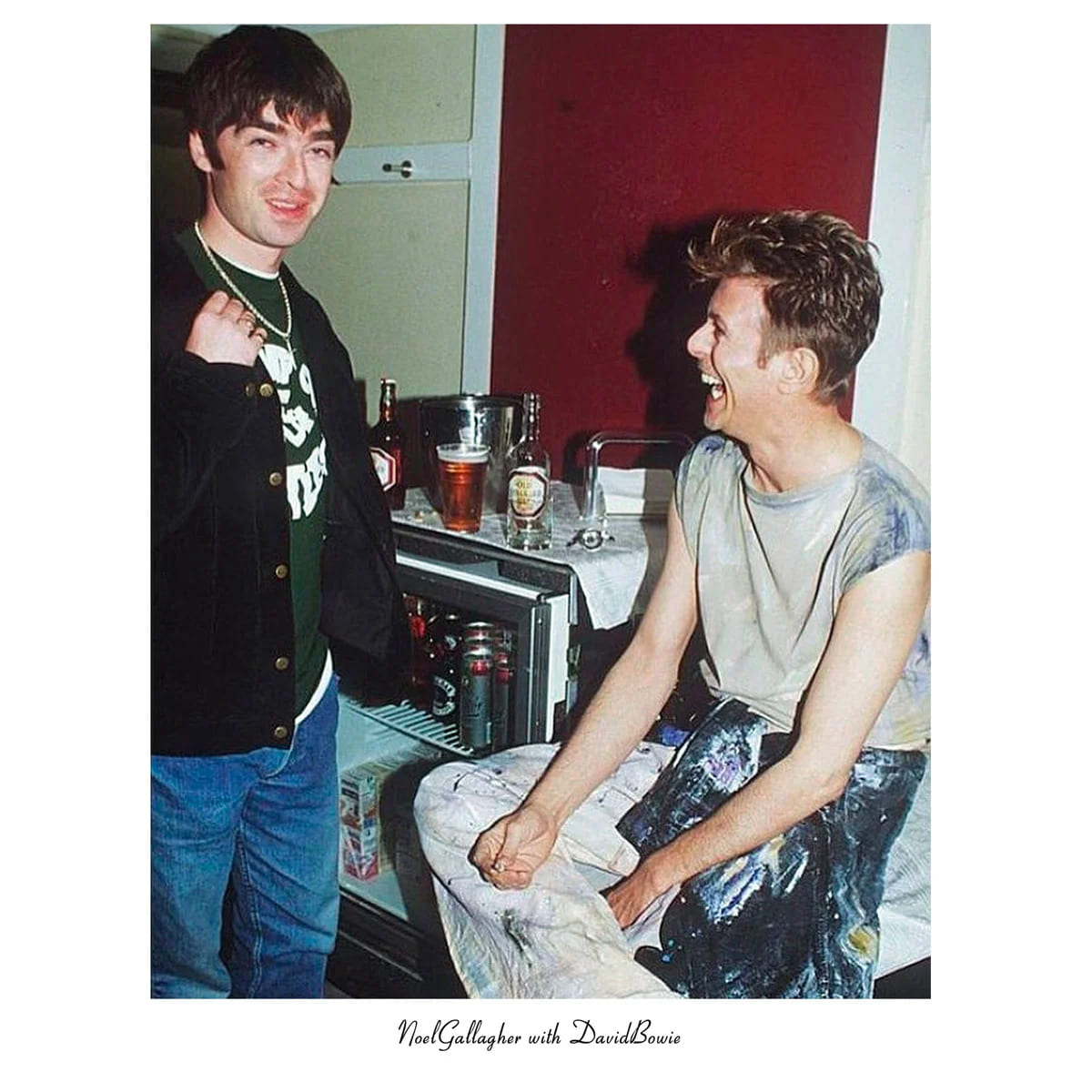 Noel Gallagher of Oasis and David Bowie