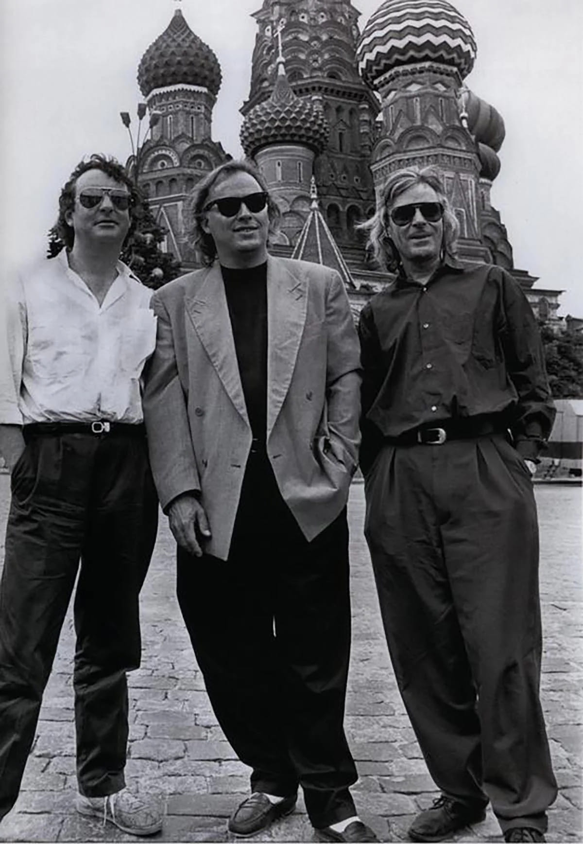 Pink Floyd de gira en Moscú, 1989. Roger Waters dejó la banda hace 5 años...