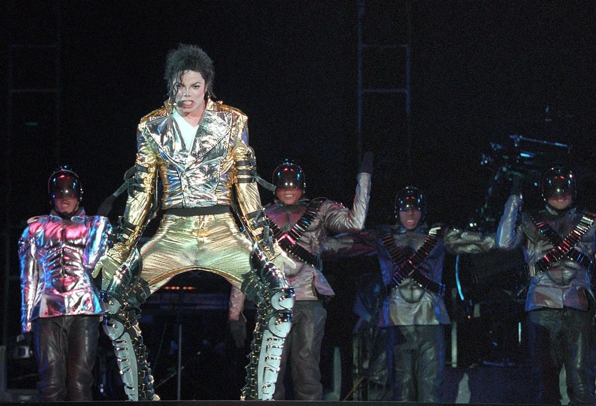 Michael Jackson lors de la tournée mondiale History, 1996.