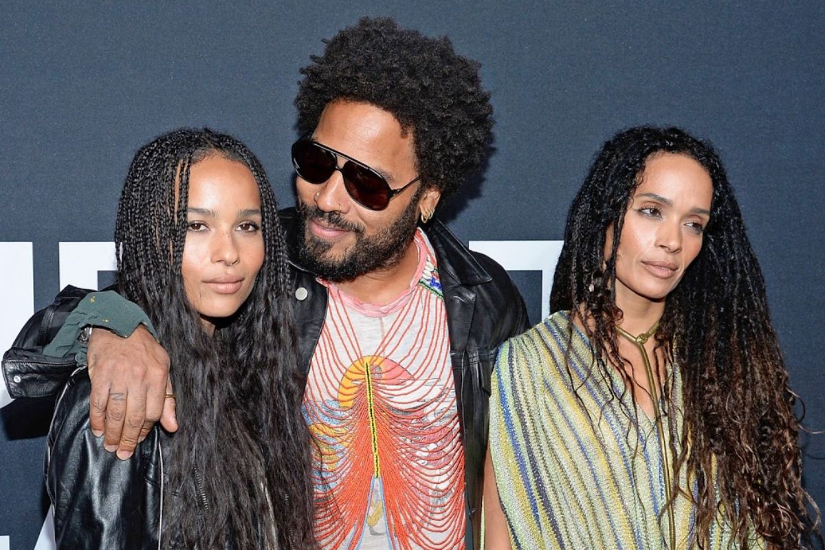 From right to left are Lisa Bonet, Lenny Kravitz and their joint daughter Zoe...