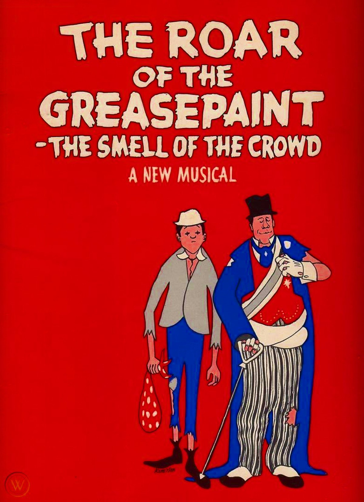 "Le rugissement de la peinture grasse - L'odeur de la foule" (comédie musicale de 1964, affiche)