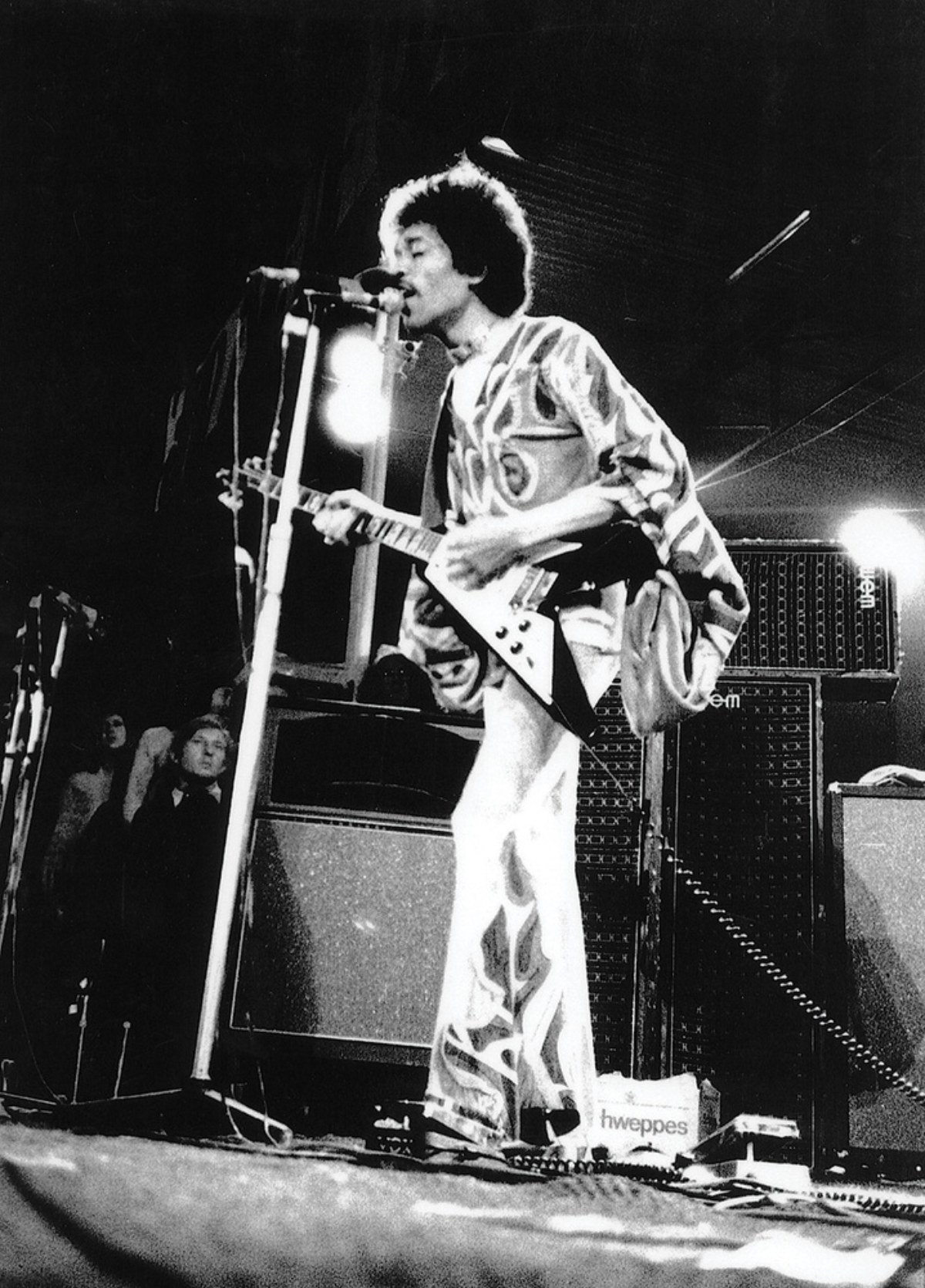 Jimi Hendrix no festival da Ilha de Wight em 1970