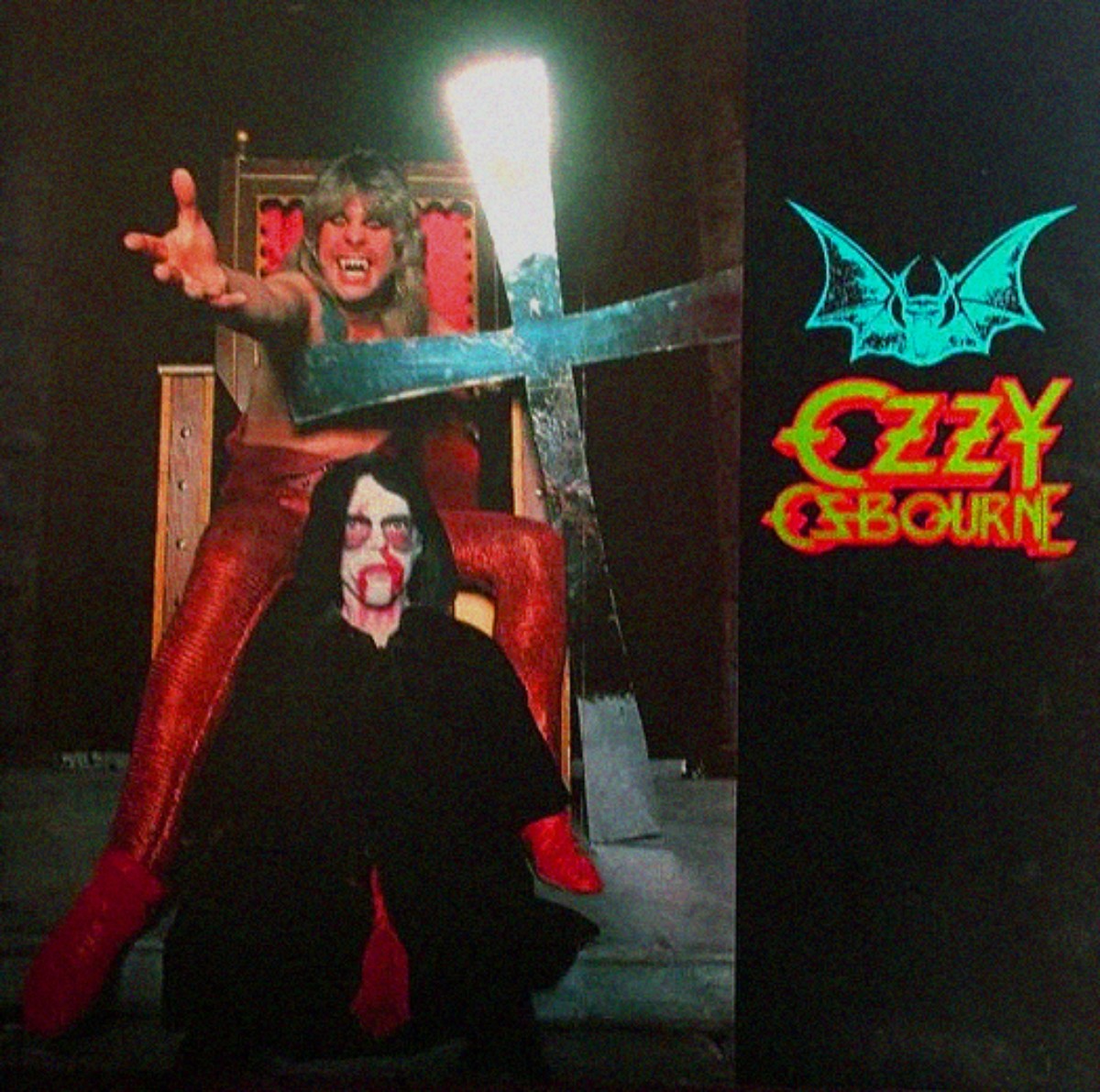 Ozzy e John Edward Allen na capa em vinil de Speak of the Devil.