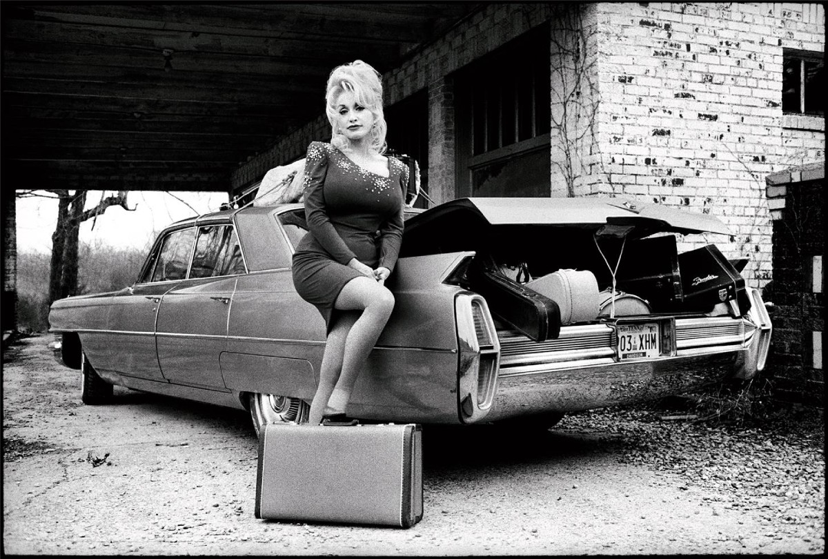 Dolly Parton and her Cadillac