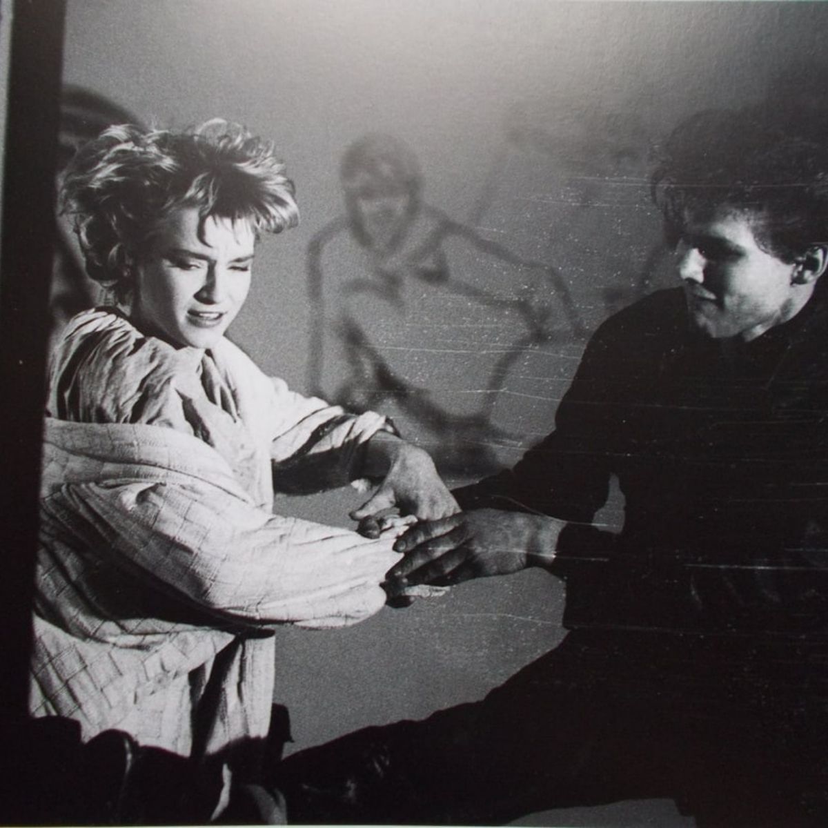 Bunty Bailey and Morten Harket on the set of A-ha's "Take On Me" video