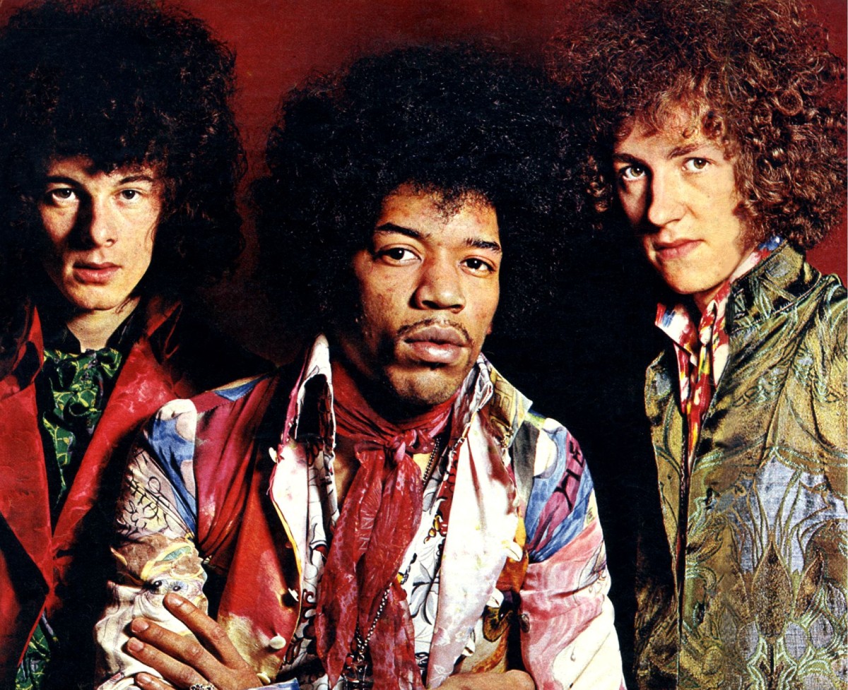 Jimi Hendrix com membros da Experiência Jimi Hendrix