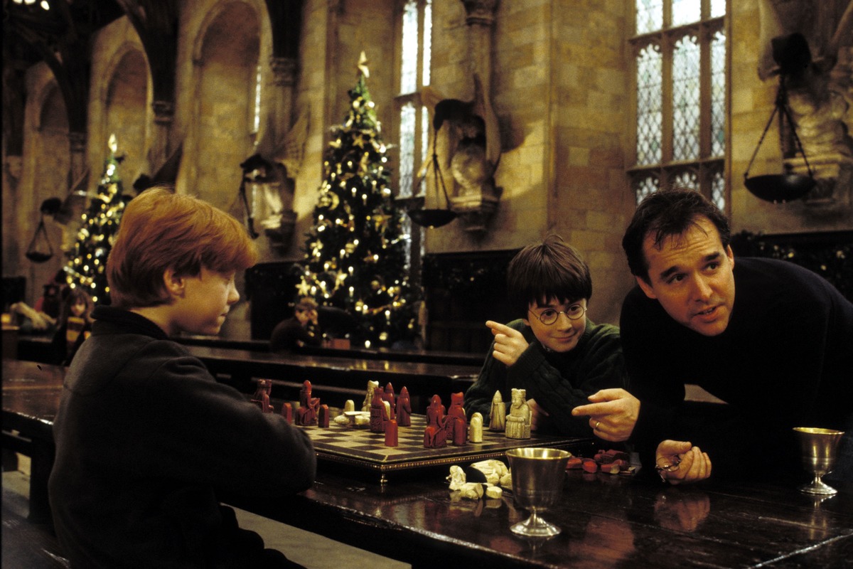 Columbus on the set of Harry Potter and the Philosopher's Stone