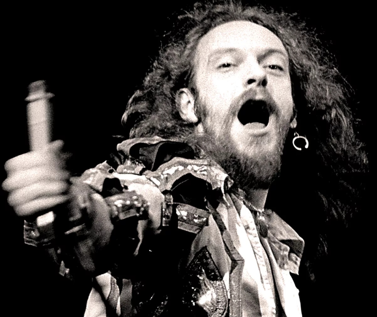 Jethro Tull leader Ian Anderson como um jovem