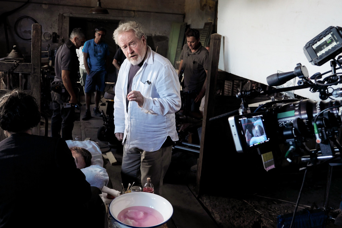 Ridley Scott on set