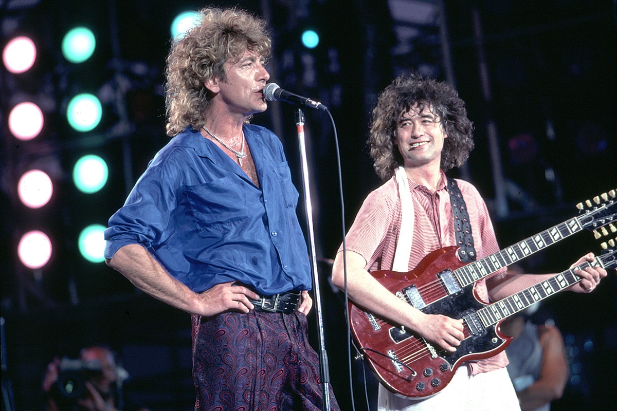 Robert Plant y Jimmy Page en el Live Aid 1985