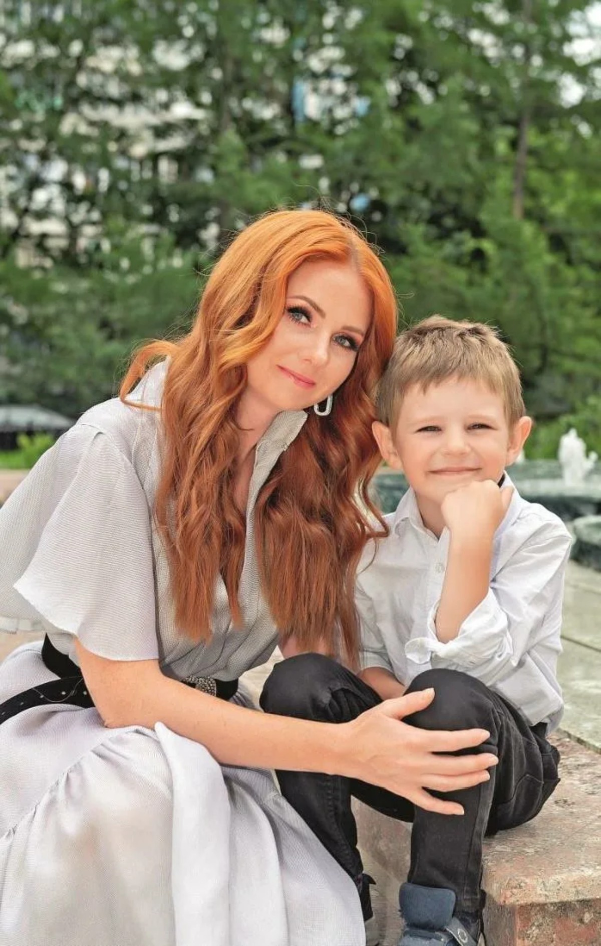 Elena Katina com seu filho