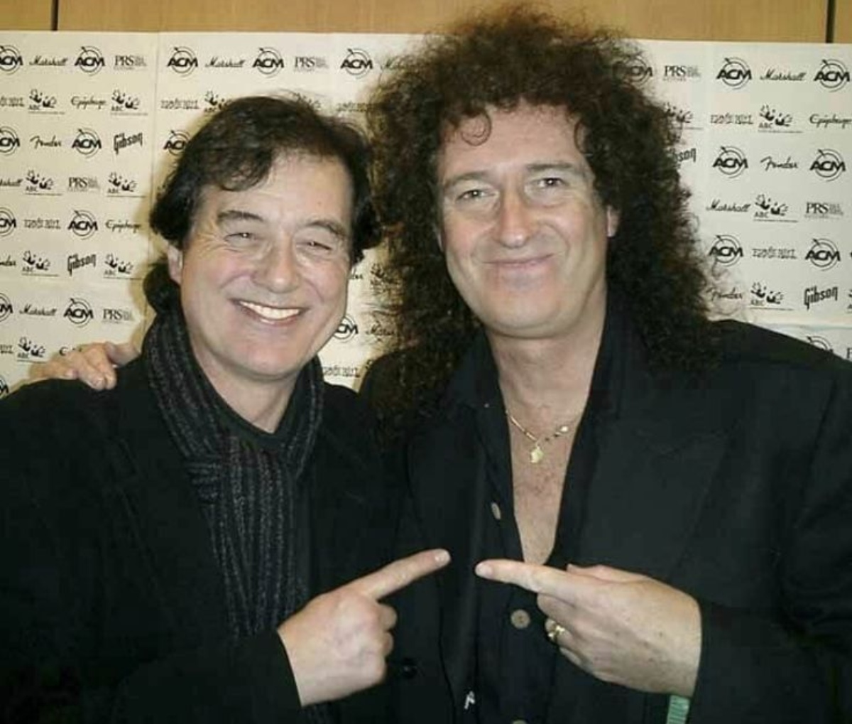Jimmy Page and Brian May