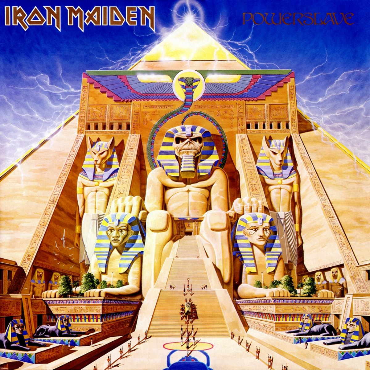 Capa do álbum 'Powerslave' do Iron Maiden