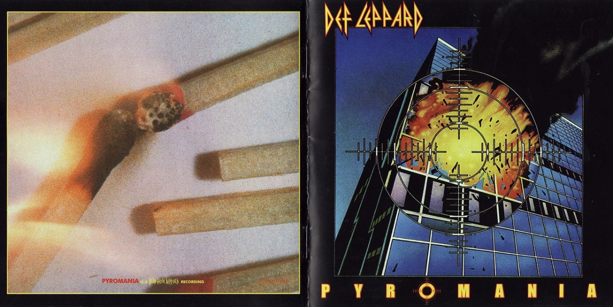 A capa do álbum "Pyromania" do Def Leppard