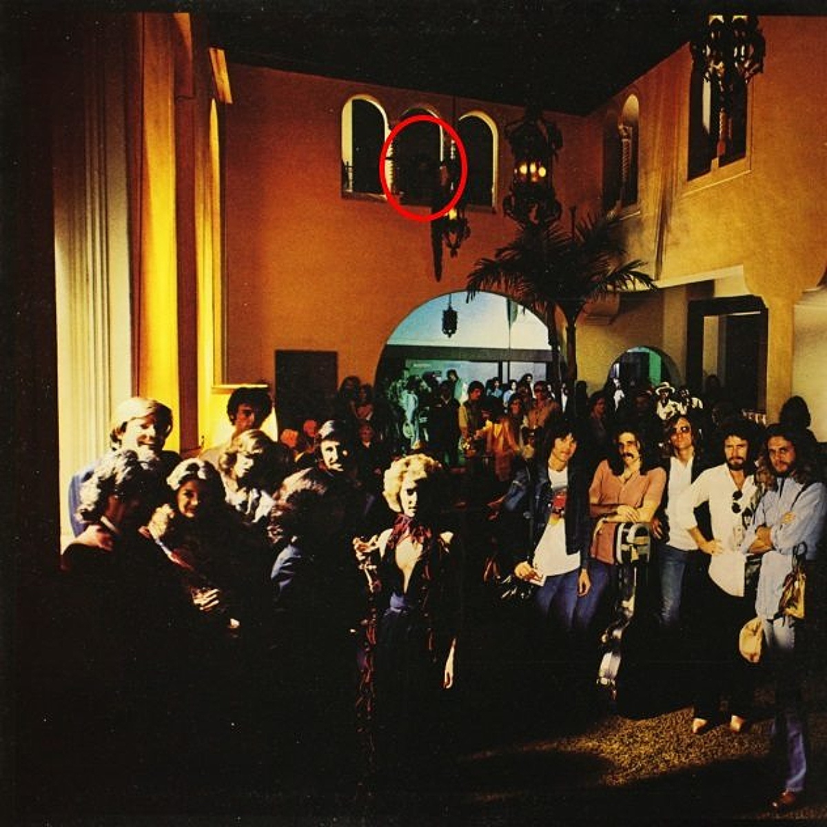 A spread of the Eagles' "Hotel California" album