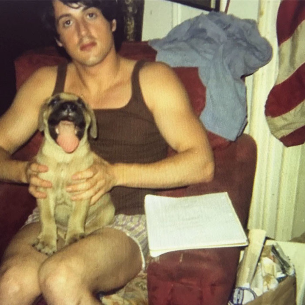 Sylvester Stallone and his dog Butkus
