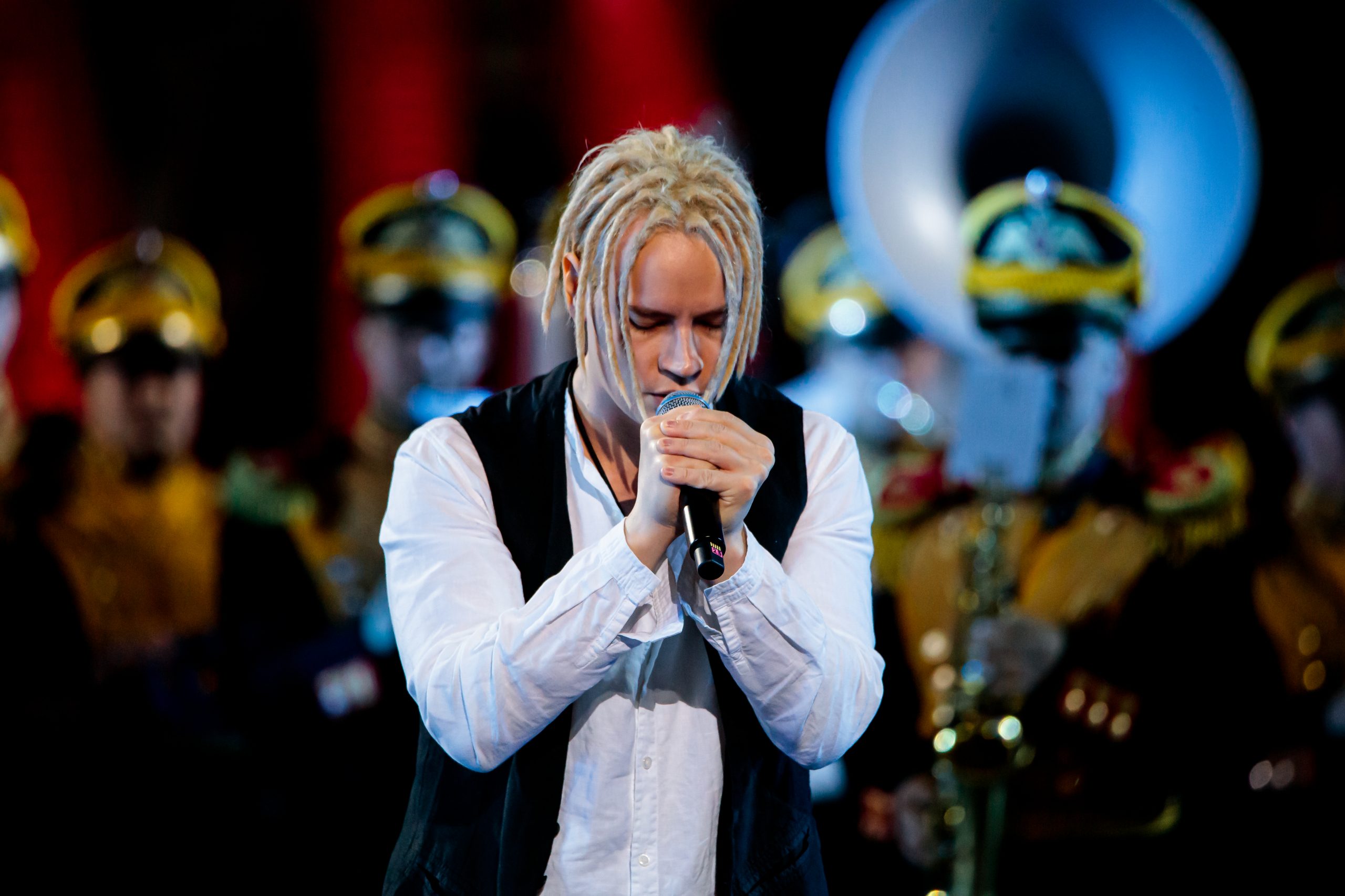 Le chanteur Shaman au festival de la tour Spasskaya 