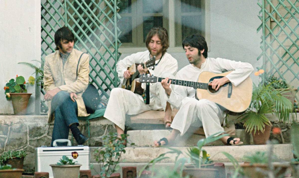Ringo Starr, John Lennon, Paul McCartney, Rishikesh (1968)
