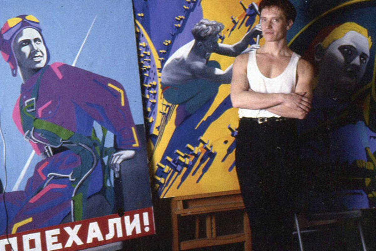 Георгий Гурьянов в мастерской, 1988 год