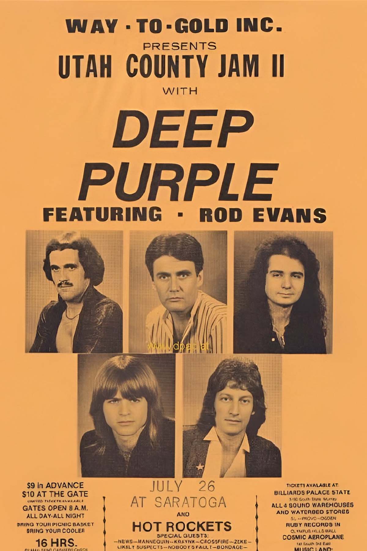 Афиша выступления фальшивой группы Deep Purple