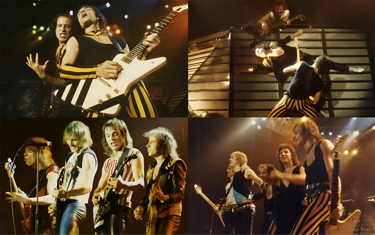 Кадры с живых выступлений группы Scorpions