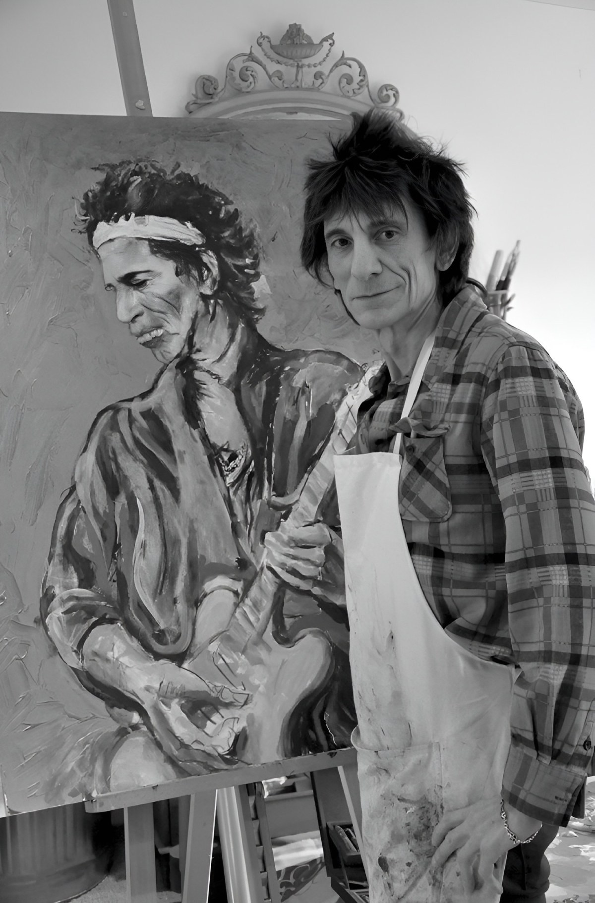 Ronnie Wood pintou um retrato de Keith Richards