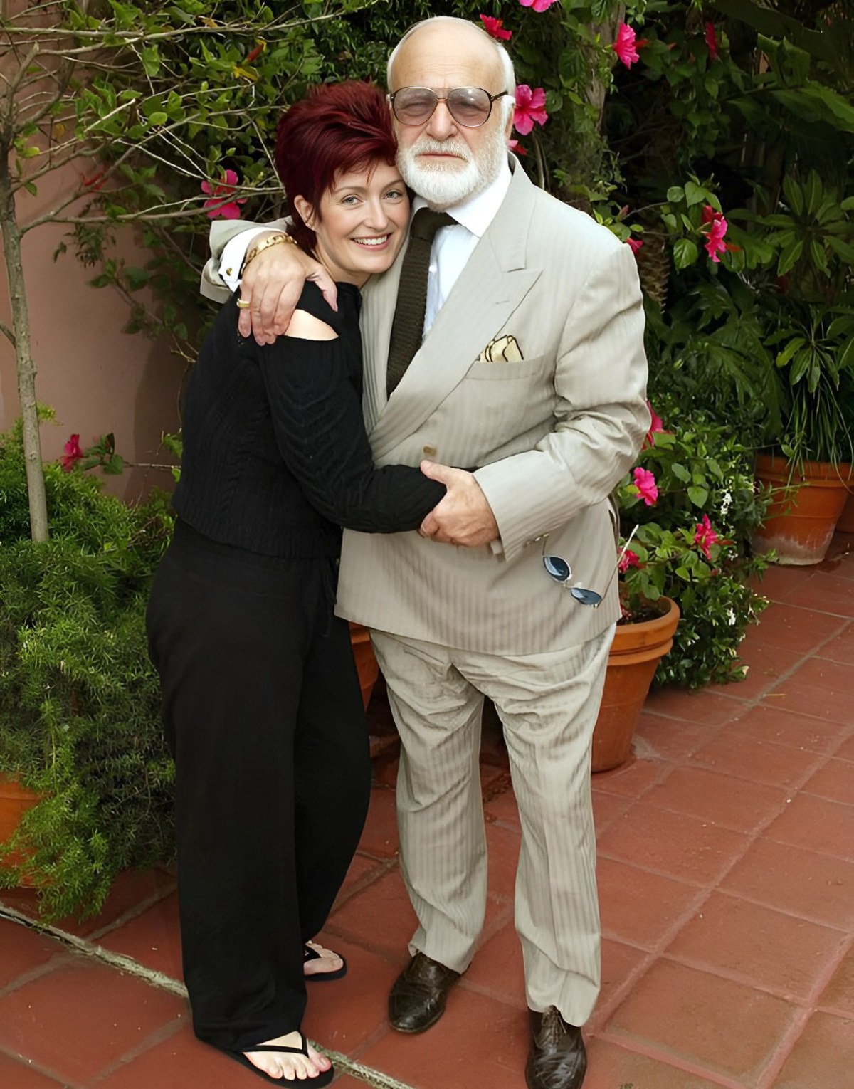 Sharon Osbourne com seu pai